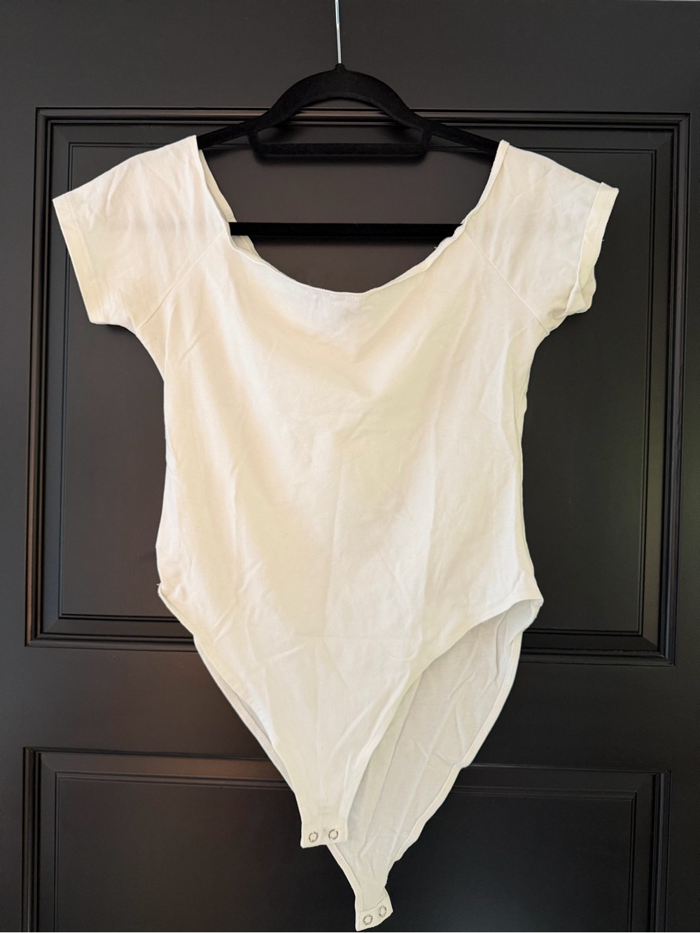 Women's White Short-Sleeve Bodysuit
